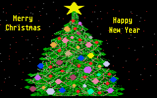 A screen from the ACE-St. Louis 1987 Christmas demo, captured from the Hatari emulator.